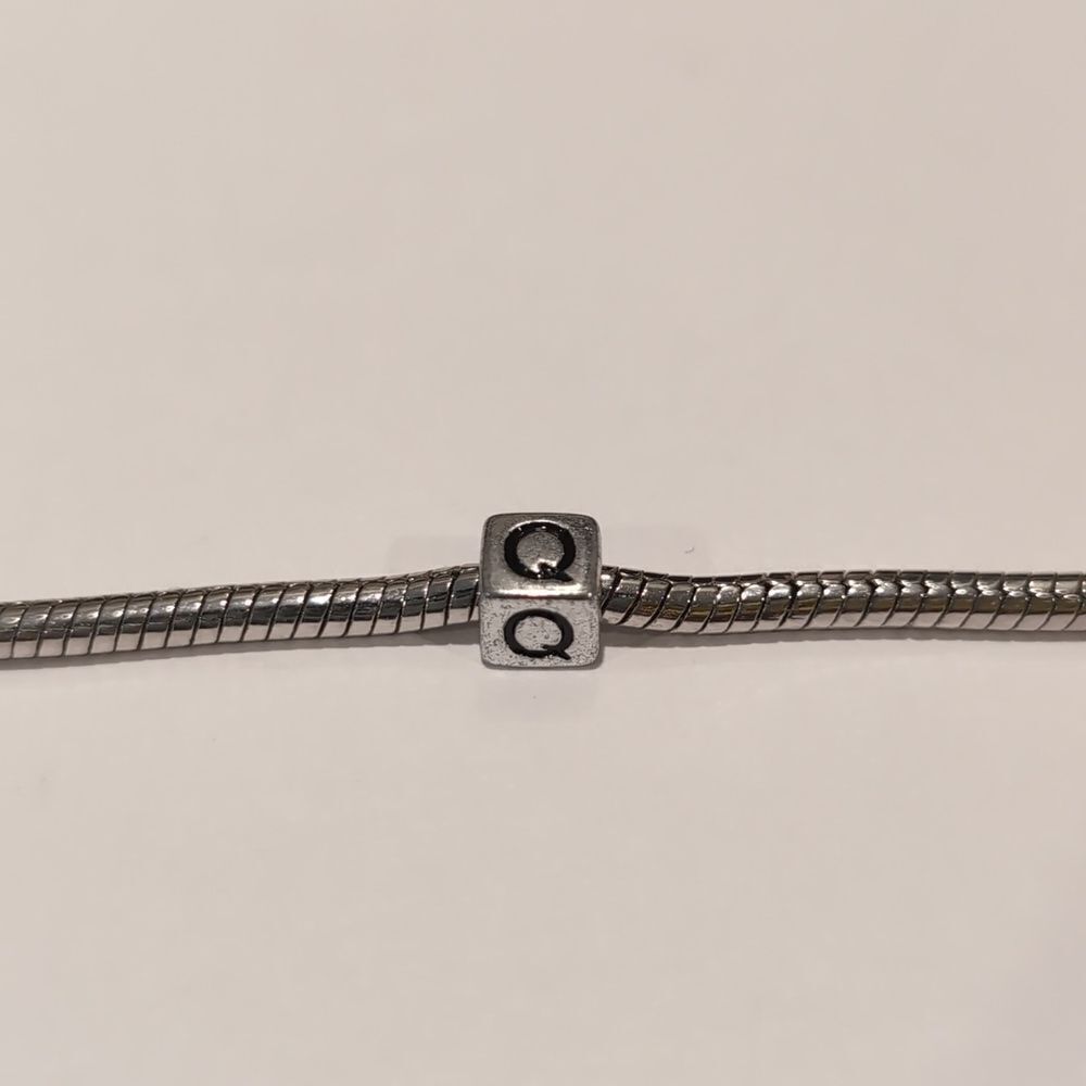 Silver Q Spacer Charm for Pandora‎ Style Bracelet - Picture 2 of 5